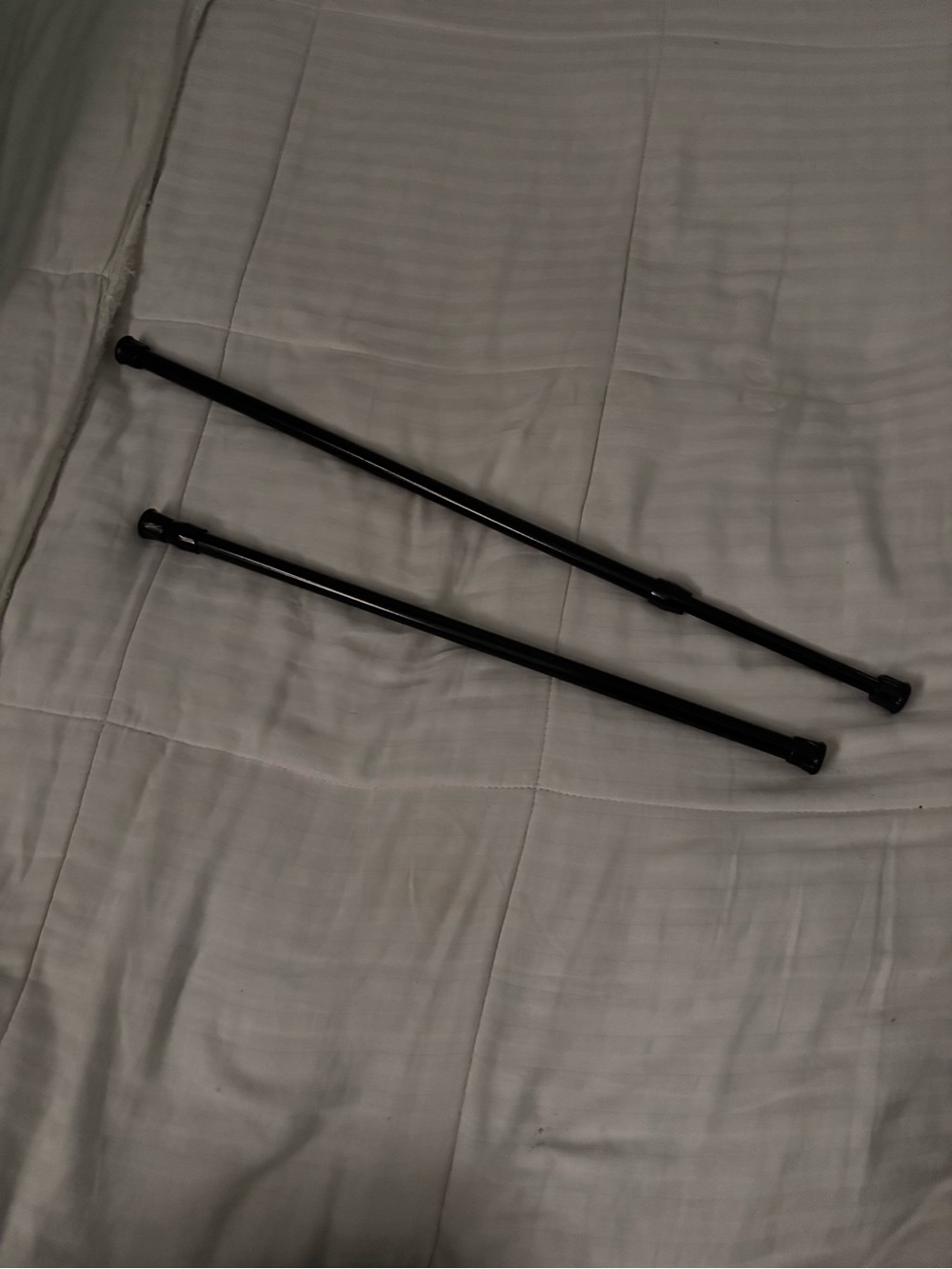 Black Set of 2 Tension Rods - Adjustable Support Poles